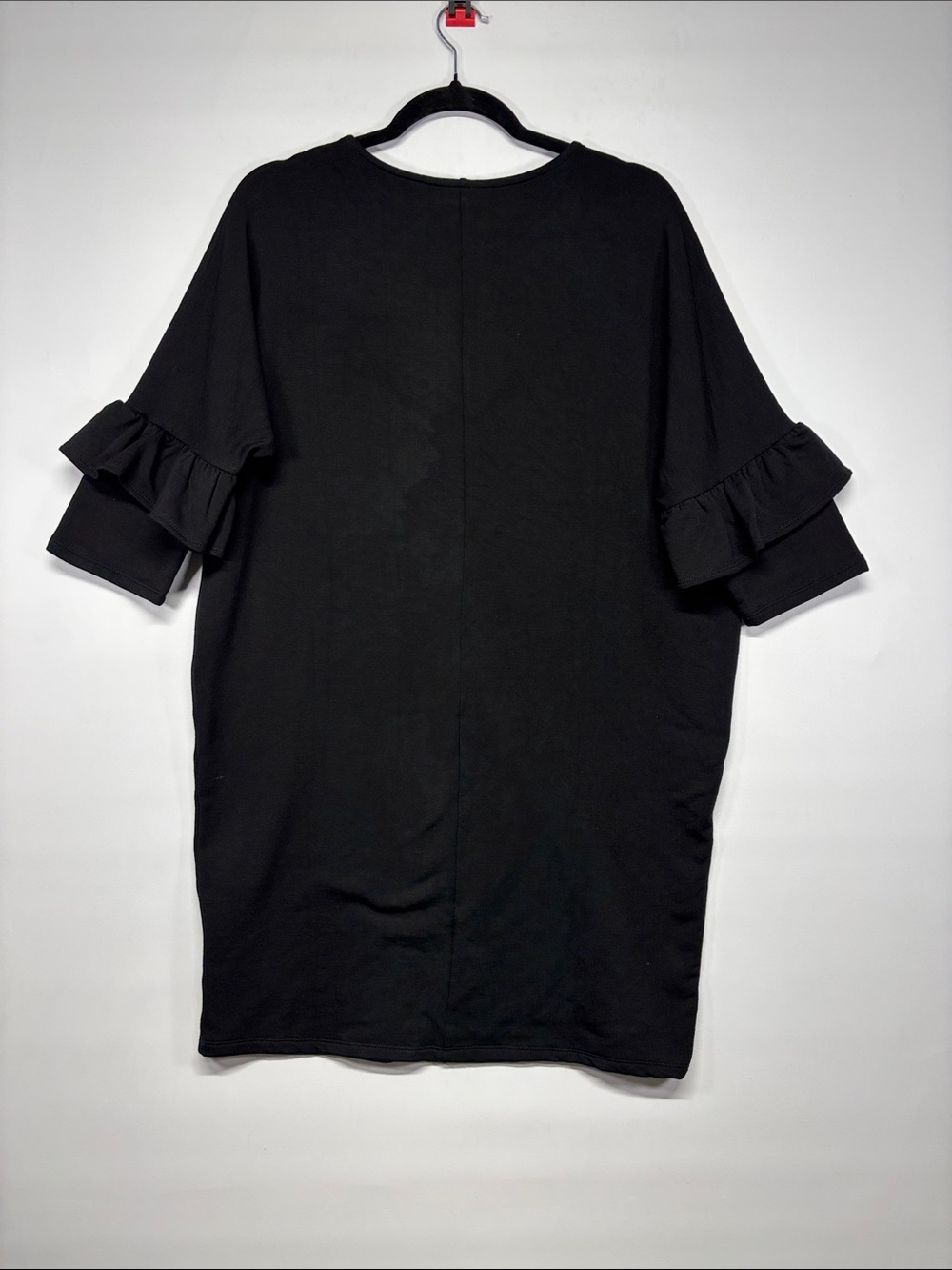 ✨Bobeau Women's Black Scoop Neck Ruffle Sleeve Shirt Dress Size S - Picture 5 of 11
